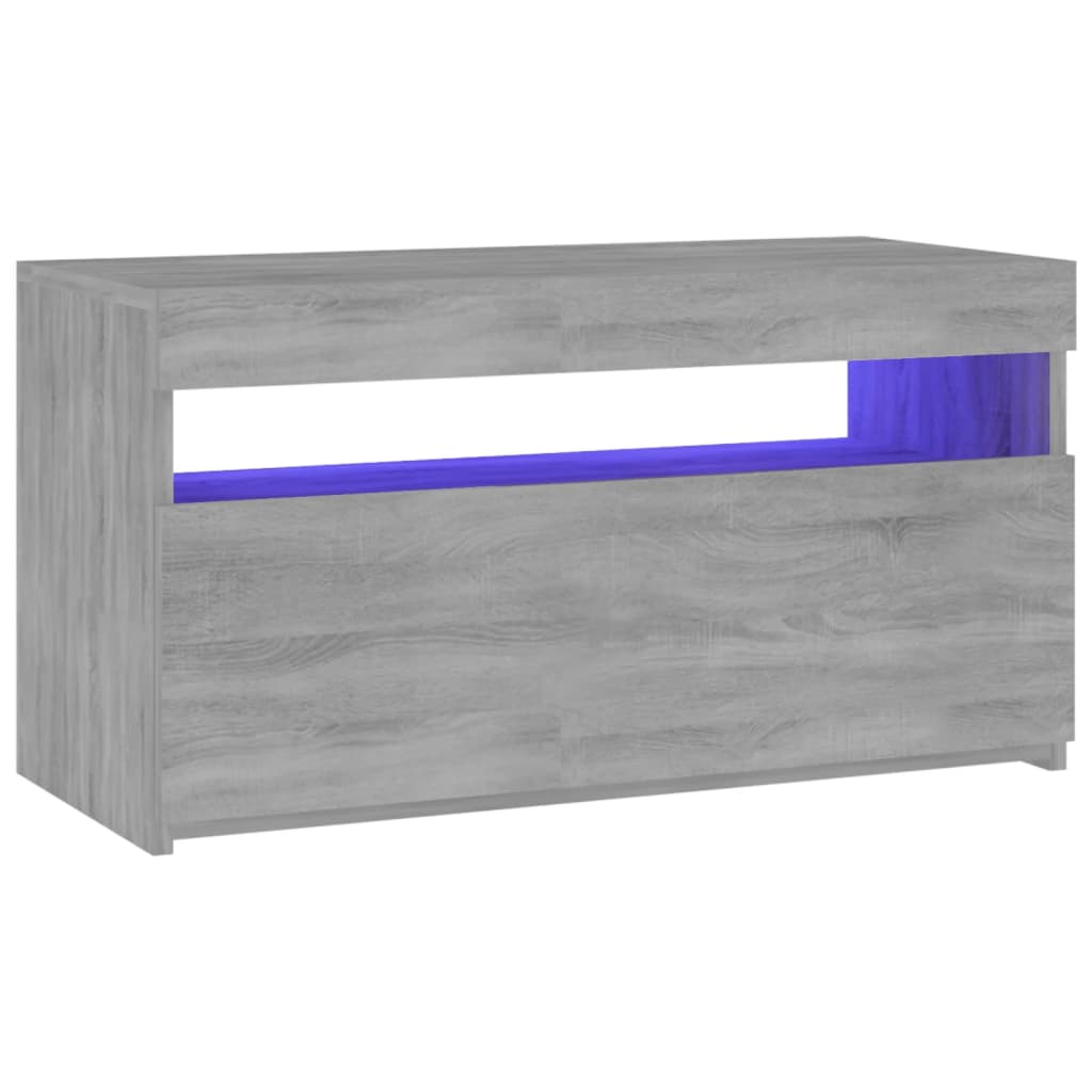 Móvel de TV com luzes LED 75x35x40 cm branco