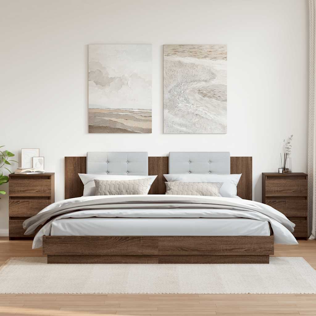 Mesas cabeceira 2 pcs 40x35x62,5 cm madeira proc. sonoma cinza