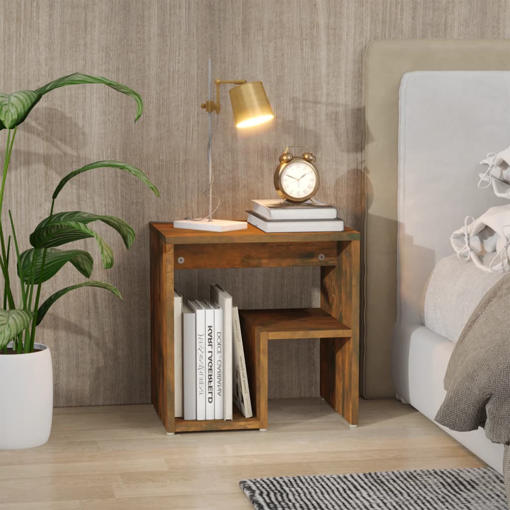 Mesa cabeceira 40x30x40 cm madeira processada sonoma cinza