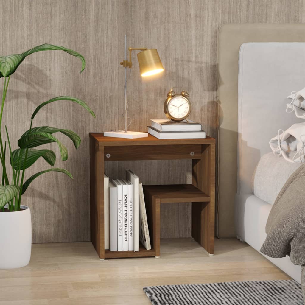 Mesa cabeceira 40x30x40 cm madeira processada sonoma cinza