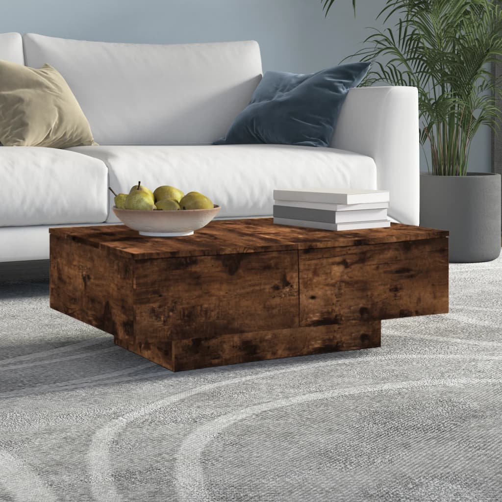 Mesa de centro 90x60x31 cm derivados de madeira cinzento sonoma