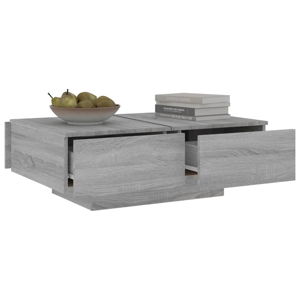 Mesa de centro 90x60x31 cm derivados de madeira cinzento sonoma