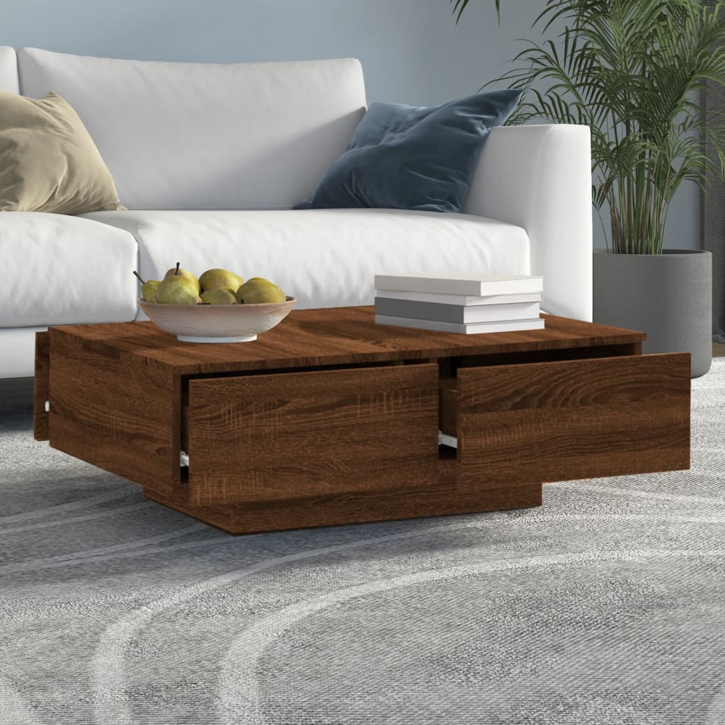 Mesa de centro 90x60x31 cm derivados de madeira cinzento sonoma