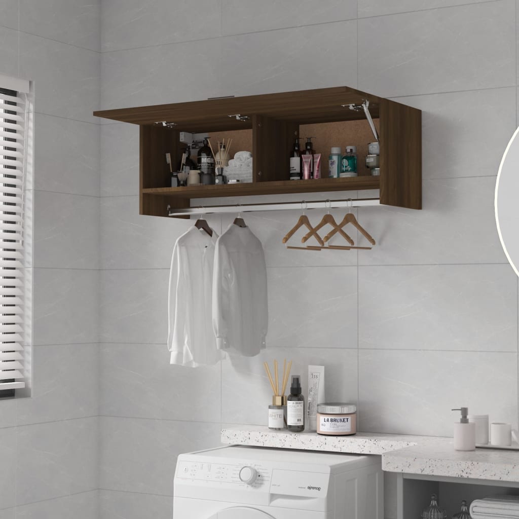 Roupeiro 100x32,5x35 cm derivados de madeira cinzento cimento