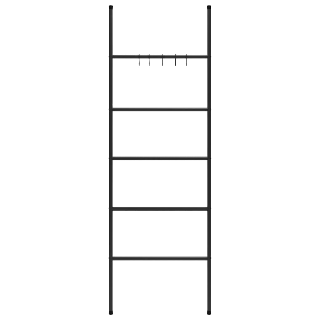 Toalheiro Escada com 5 Níveis Preto 58x175 cm Ferro