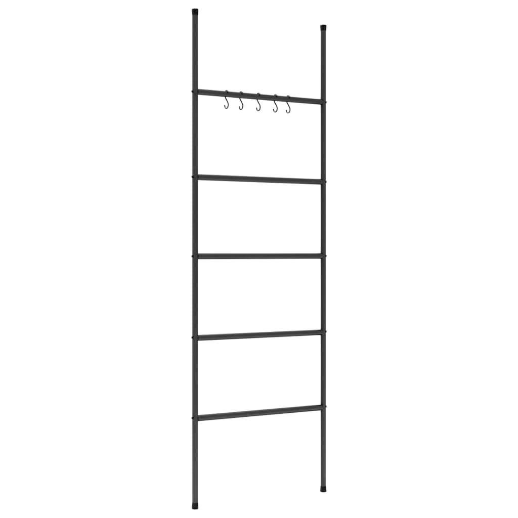 Toalheiro Escada com 5 Níveis Preto 58x175 cm Ferro