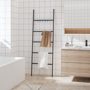 Toalheiro Escada com 5 Níveis Preto 58x175 cm Ferro