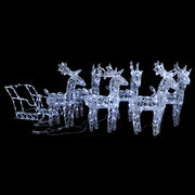 Decoração de Natal renas/trenó 320 luzes LED acrílico