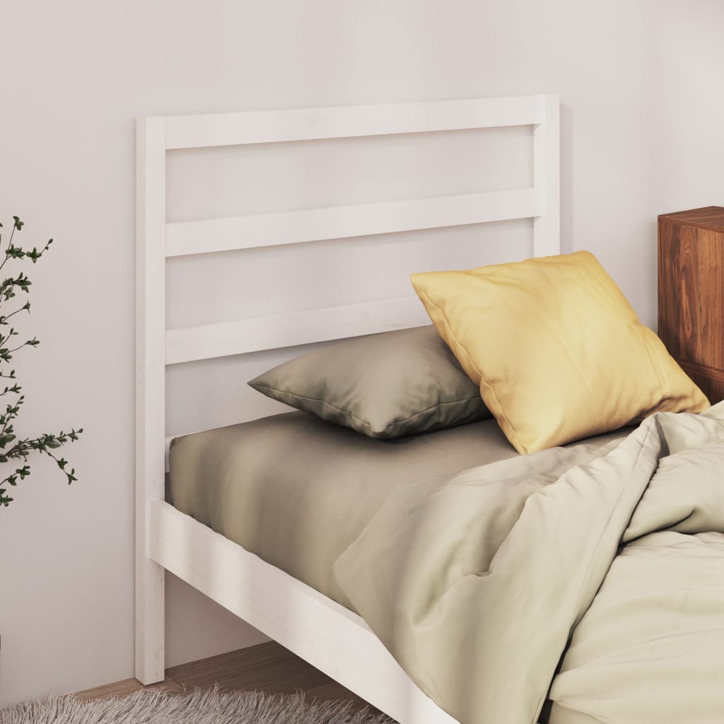 Cabeceira de cama 106x4x100 cm pinho maciço branco