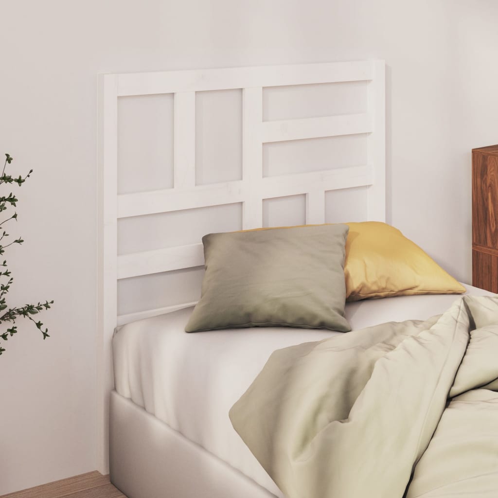 Cabeceira de cama 106x4x100 cm pinho maciço branco