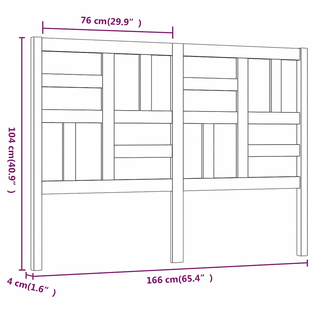 Cabeceira de cama 106x4x100 cm pinho maciço branco