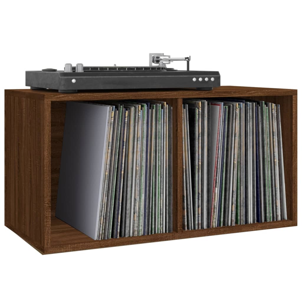 Caixa discos vinil 71x34x36cm derivados madeira cinzento sonoma