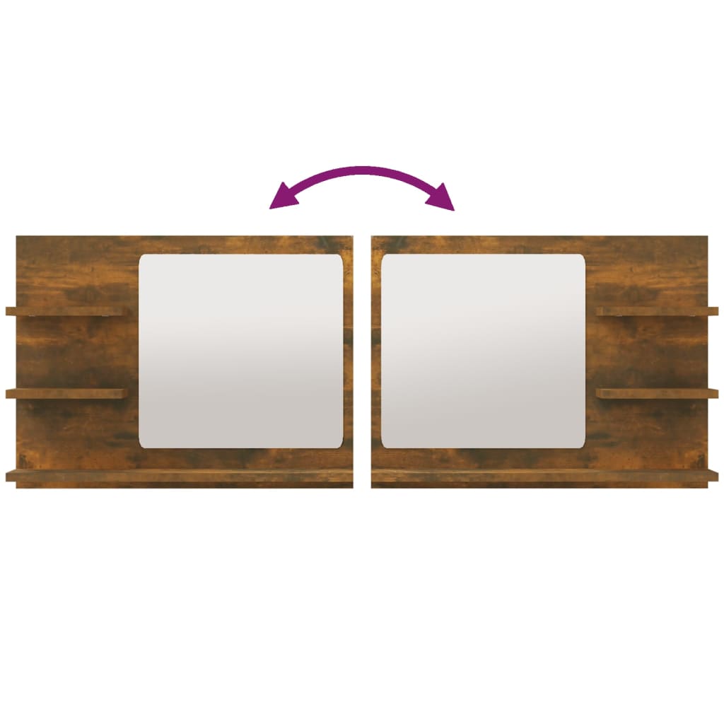 Espelho WC 60x10,5x45 cm derivados de madeira cinzento sonoma