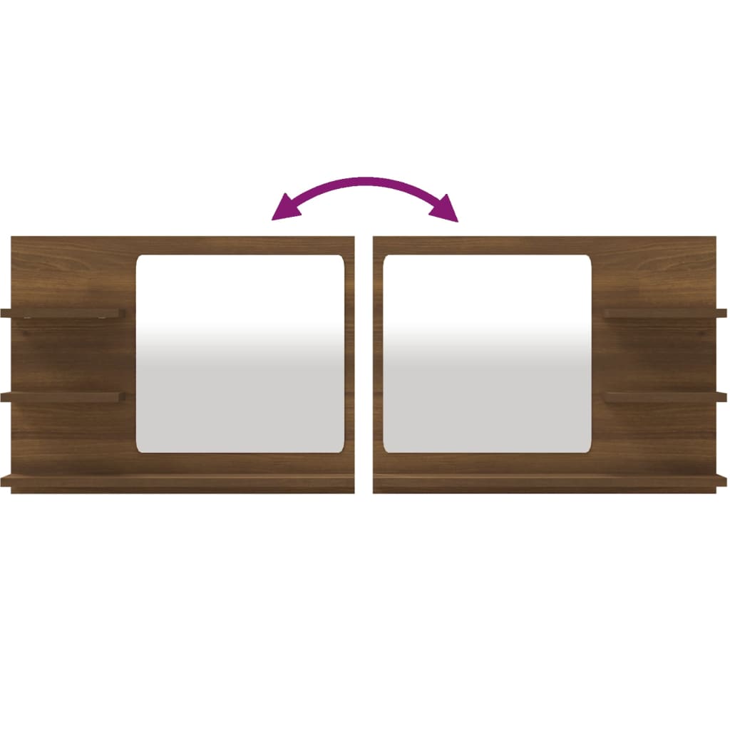 Espelho WC 60x10,5x45 cm derivados de madeira cinzento sonoma