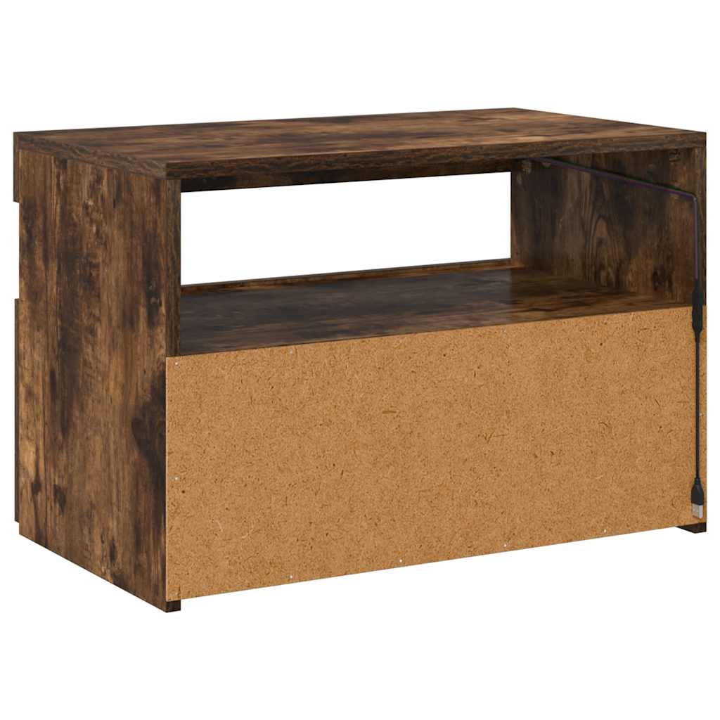 Móvel de TV com luzes LED 75x35x40 cm branco