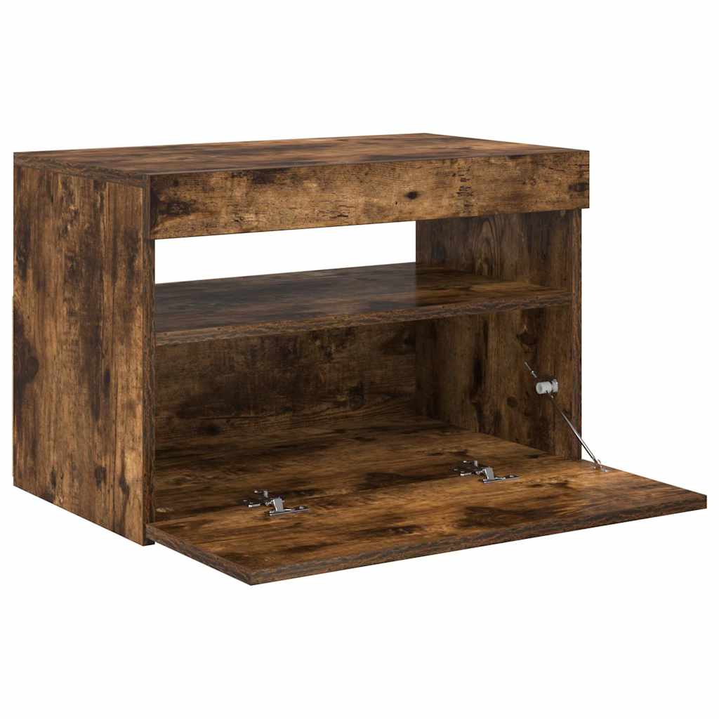 Móvel de TV com luzes LED 75x35x40 cm branco