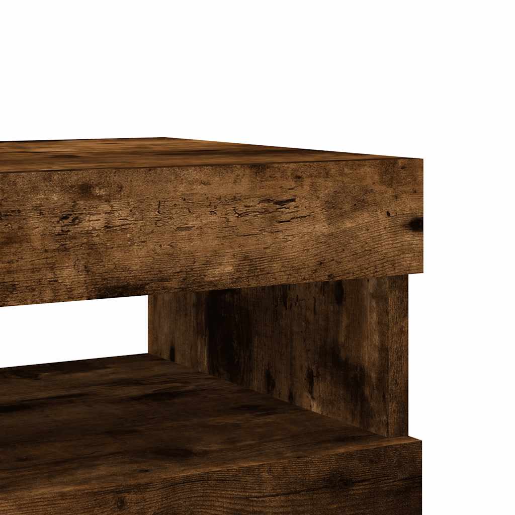 Móvel de TV com luzes LED 2 pcs 75x35x40 cm branco