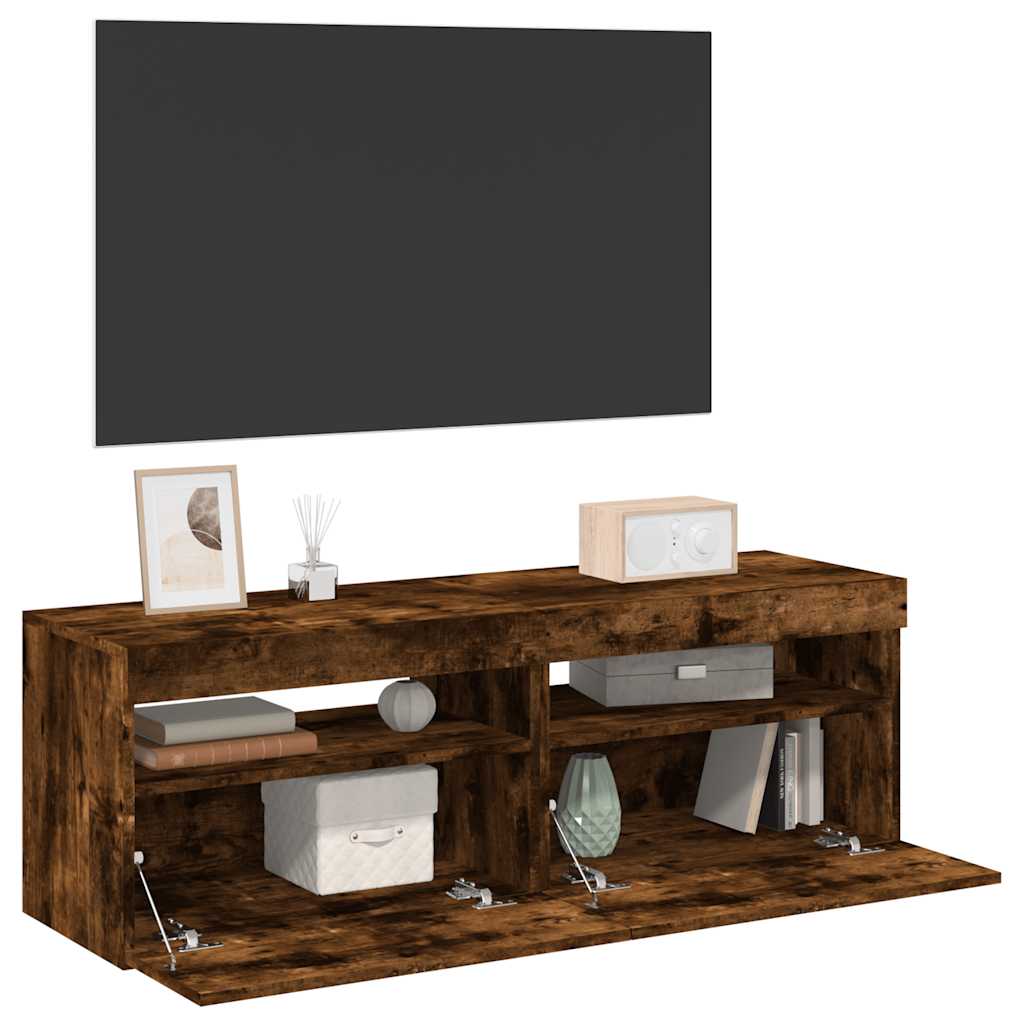 Móvel de TV com luzes LED 2 pcs 75x35x40 cm branco