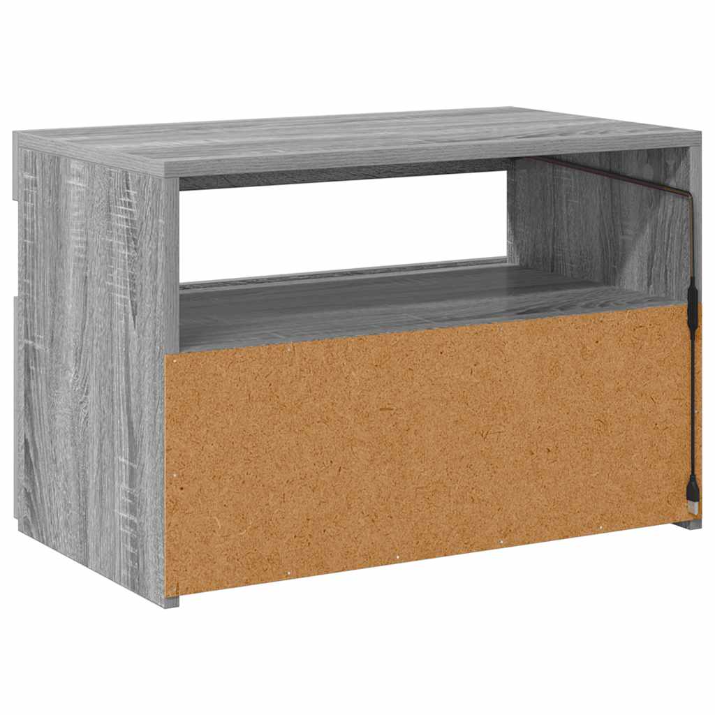 Móvel de TV com luzes LED 75x35x40 cm branco