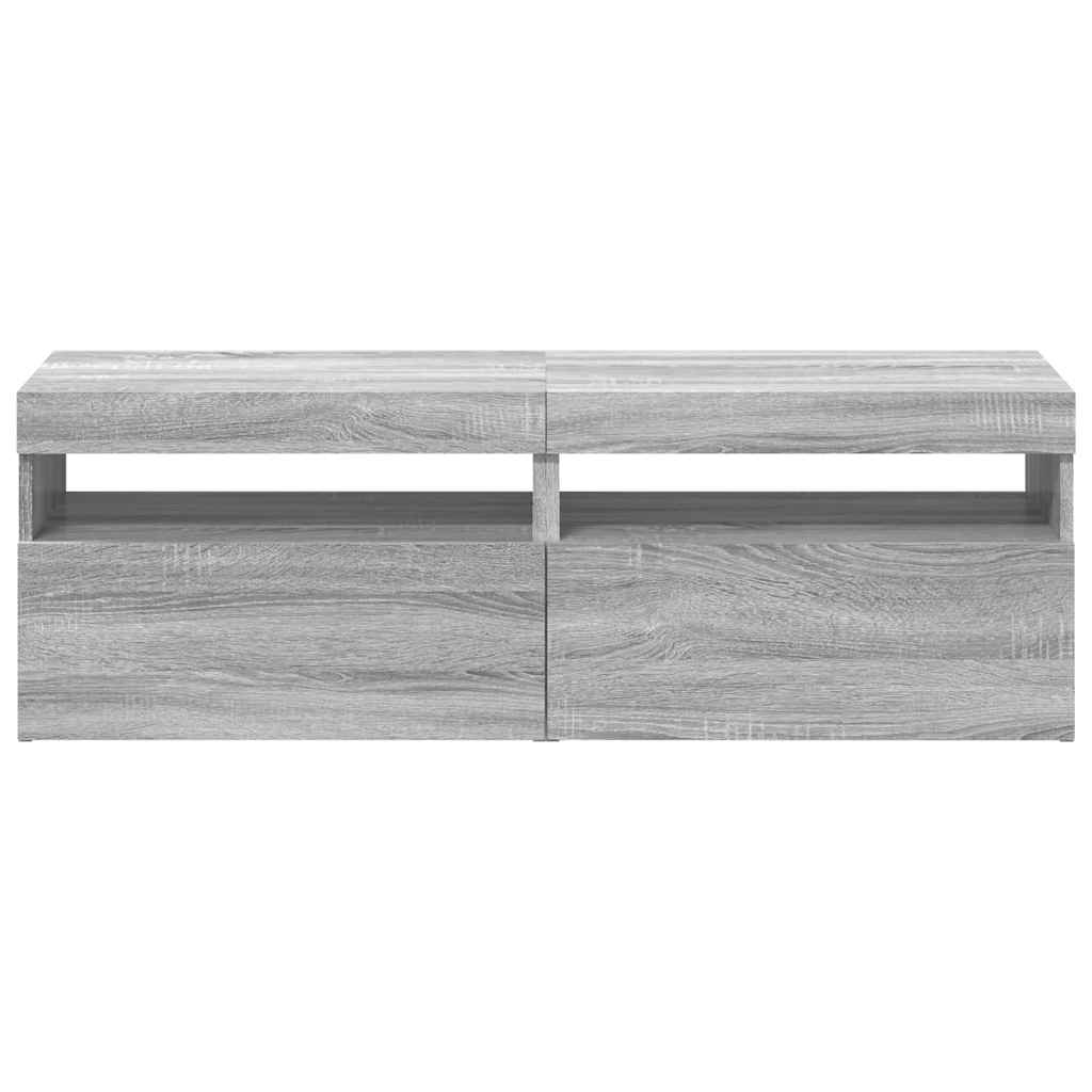 Móvel de TV com luzes LED 2 pcs 75x35x40 cm branco