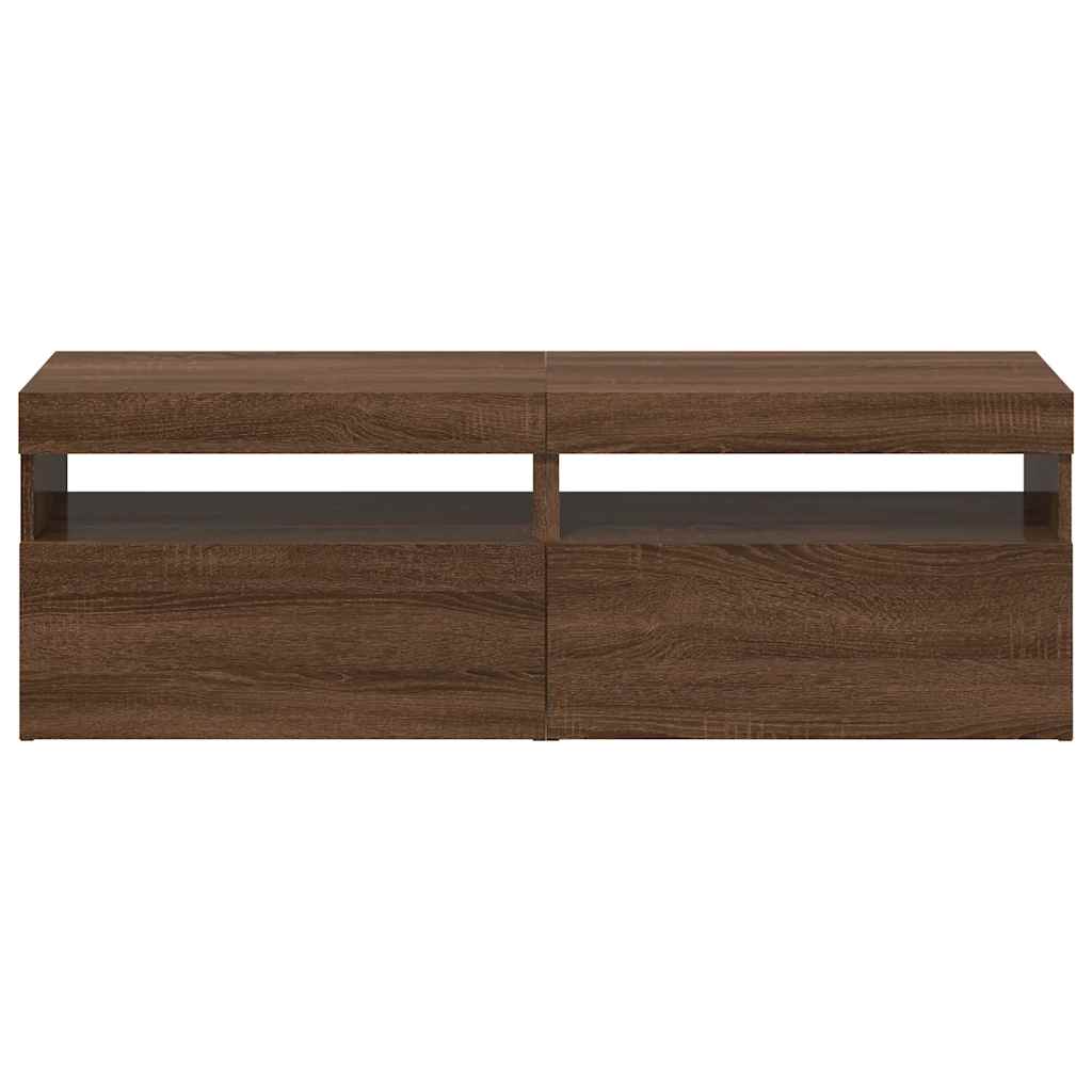 Móvel de TV com luzes LED 2 pcs 75x35x40 cm branco