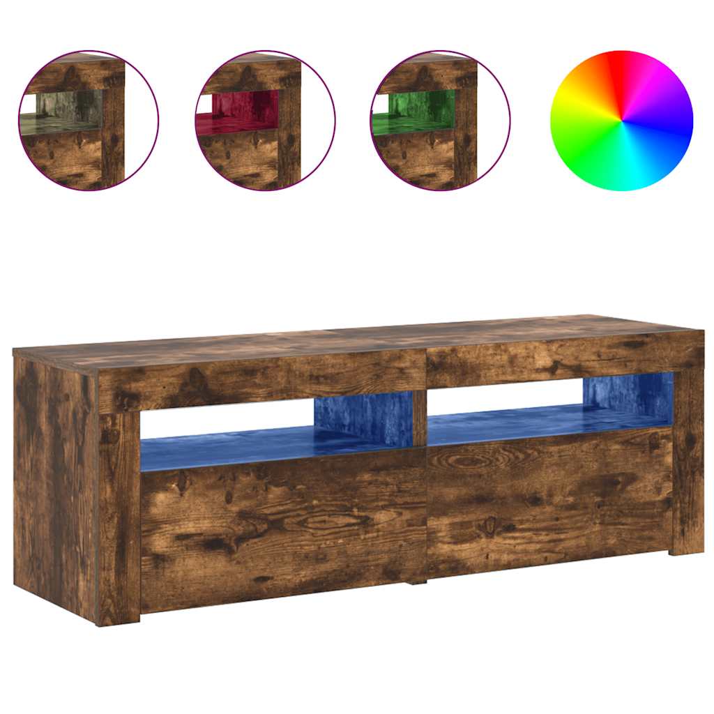 Móvel de TV com luzes LED 75x35x40 cm branco