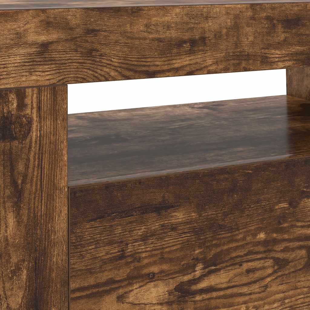 Móvel de TV com luzes LED 75x35x40 cm branco