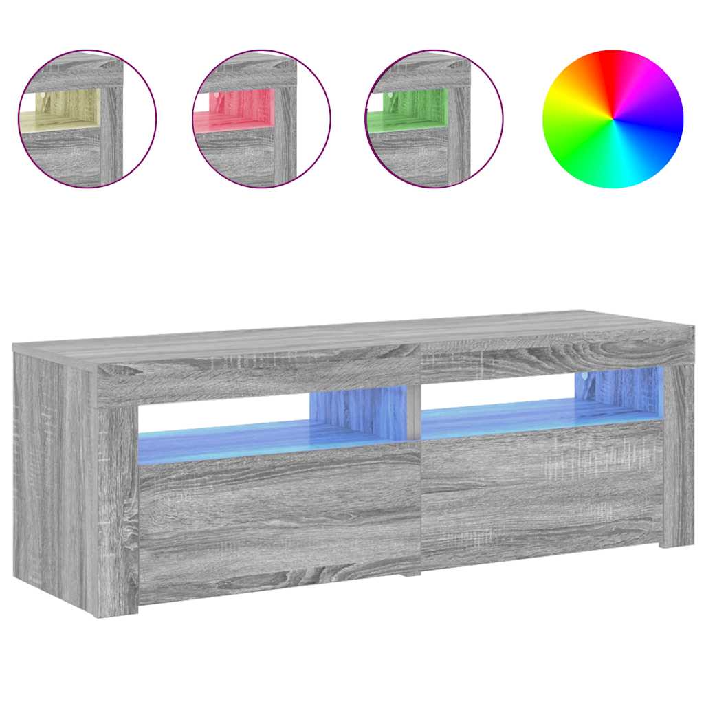 Móvel de TV com luzes LED 75x35x40 cm branco