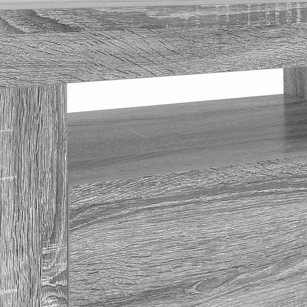 Móvel de TV com luzes LED 75x35x40 cm branco