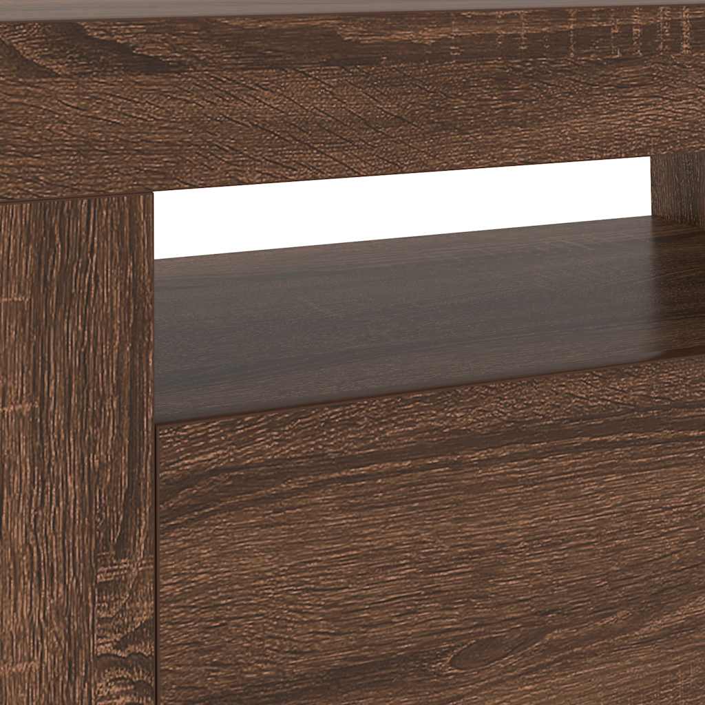 Móvel de TV com luzes LED 75x35x40 cm branco