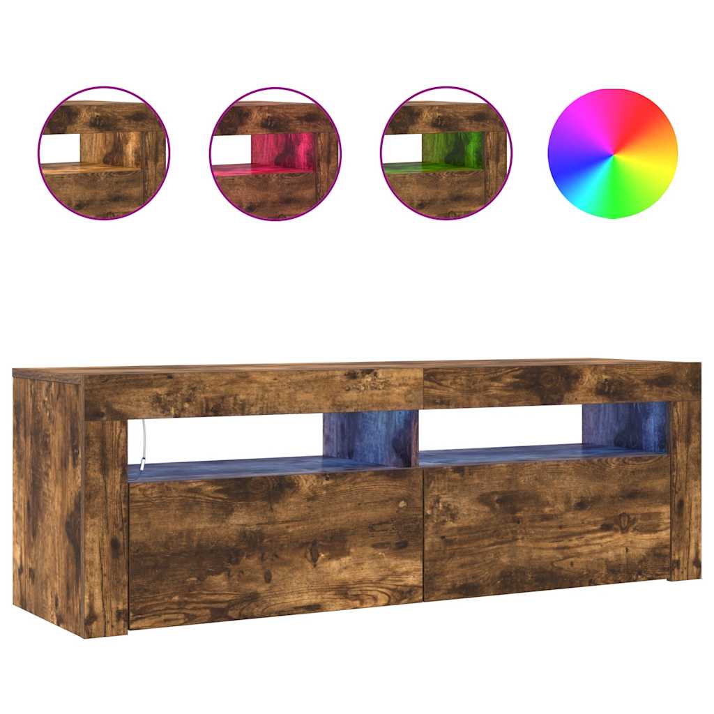 Móvel de TV com luzes LED 75x35x40 cm branco