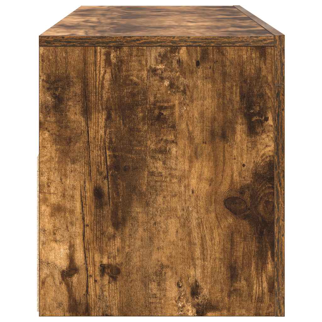 Móvel de TV com luzes LED 75x35x40 cm branco