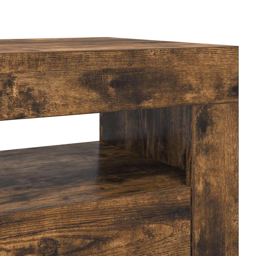 Móvel de TV com luzes LED 75x35x40 cm branco