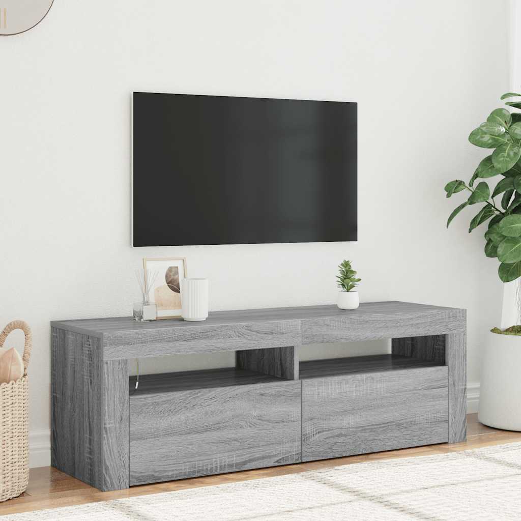 Móvel de TV com luzes LED 75x35x40 cm branco