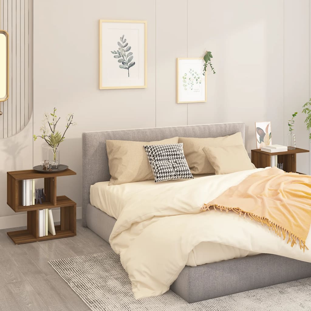 Mesa cabeceira 2pcs 50x30x51,5cm deriv. madeira cinzento sonoma