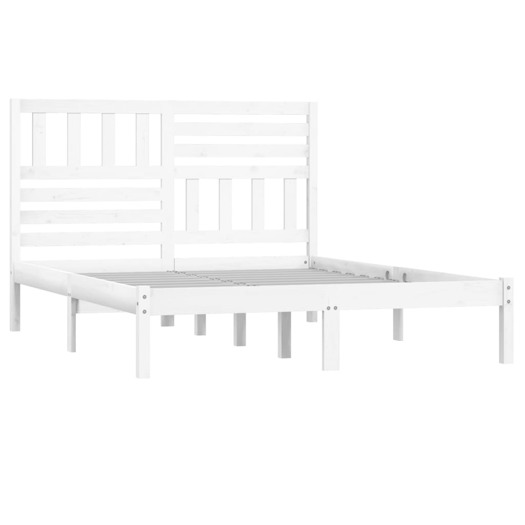 Cama sem colchão 120x190 cm madeira de pinho maciça branco