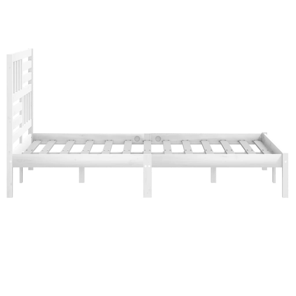 Cama sem colchão 150x200 cm madeira de pinho maciça branco