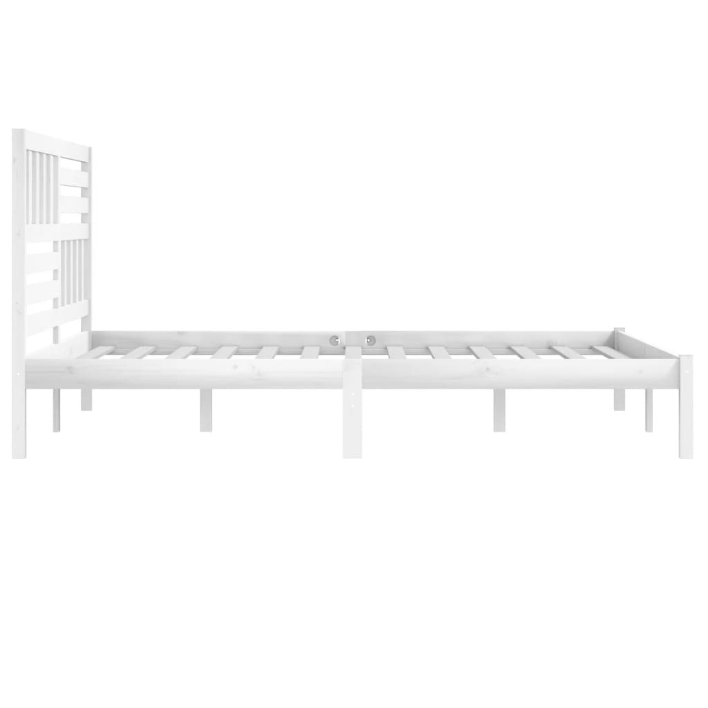 Cama sem colchão 180x200 cm madeira de pinho maciça branco