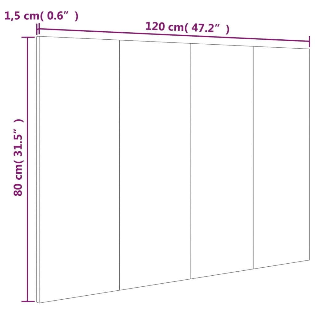 Cabeceira cama 120x1,5x80 cm derivados madeira branco/sonoma