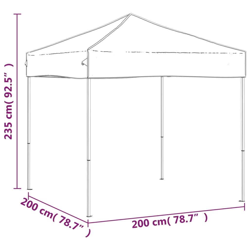 Tenda para festas dobrável 2x2 m antracite