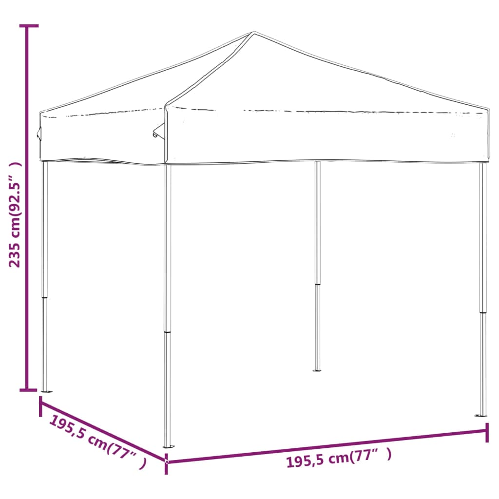 Tenda para festas dobrável 2x2 m preto