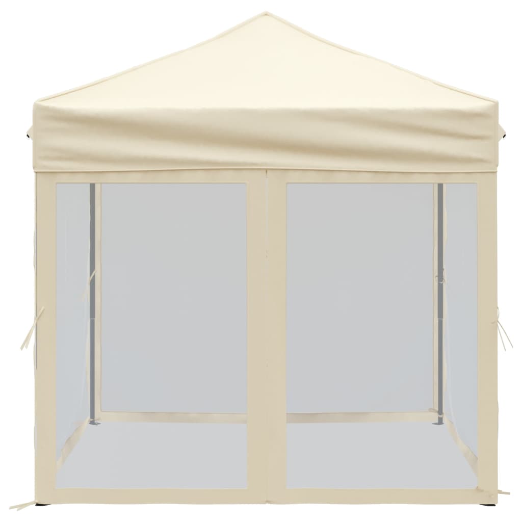 Tenda para festas dobrável com paredes laterais 2x2 m creme