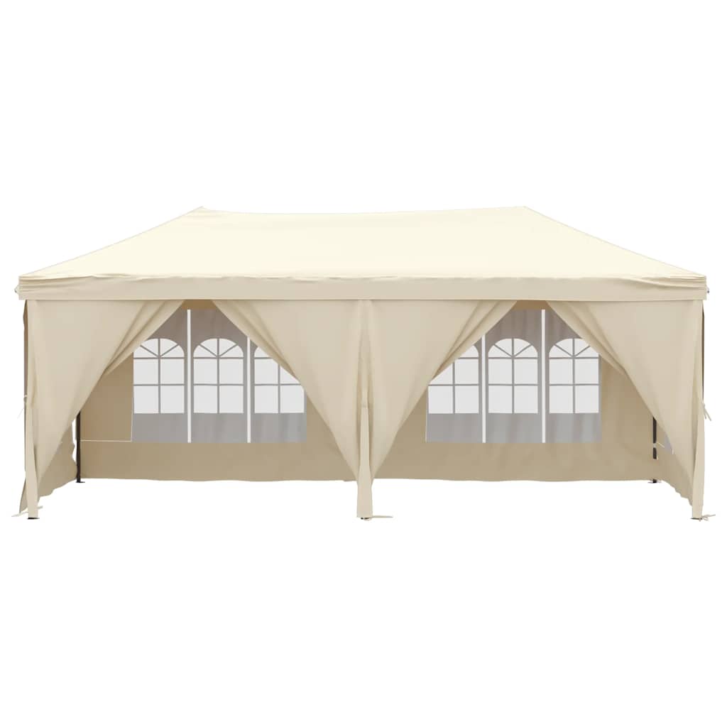 Tenda para festas dobrável com paredes laterais 3x6 m creme