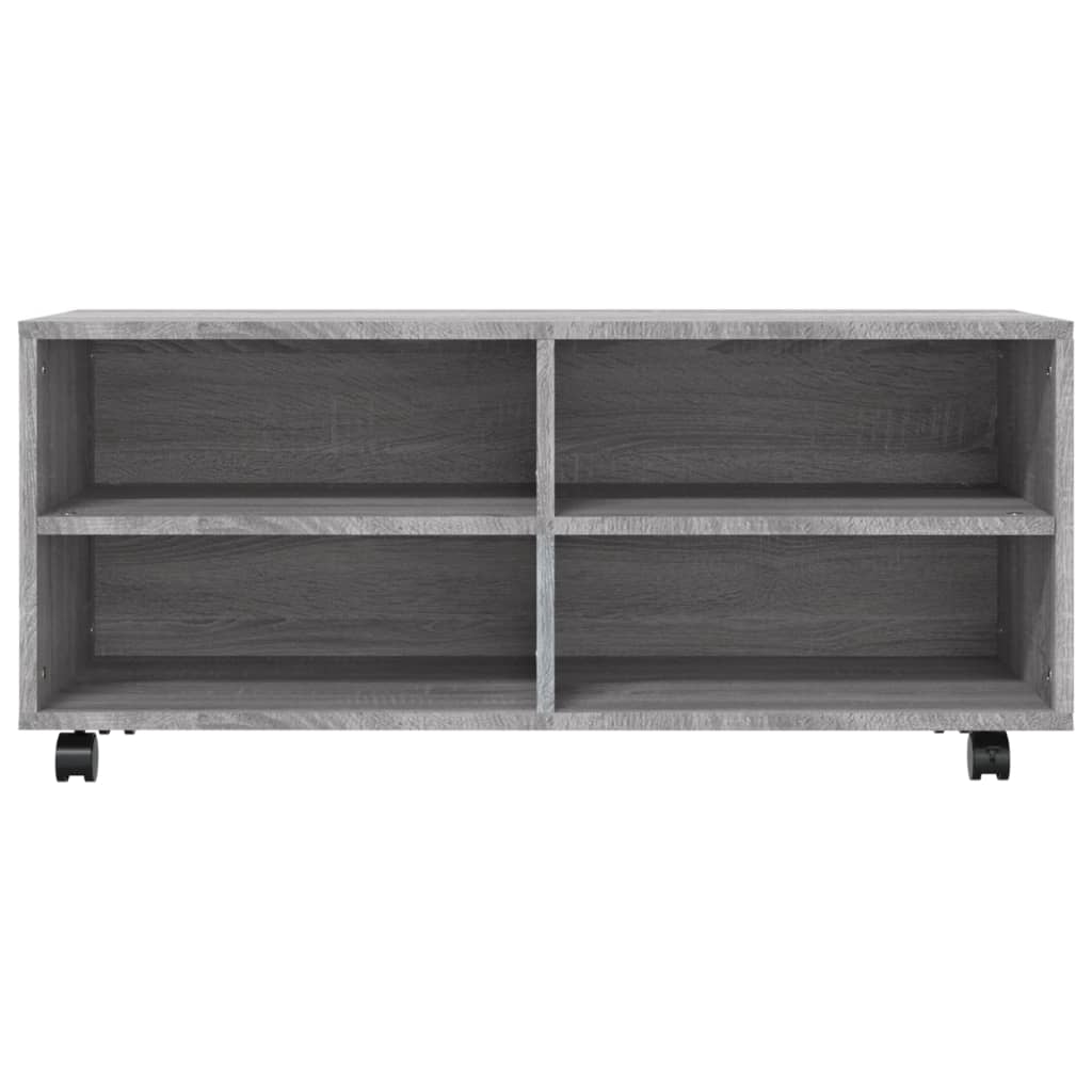 Móvel de TV com rodas 90x35x35cm derivados madeira cinza sonoma