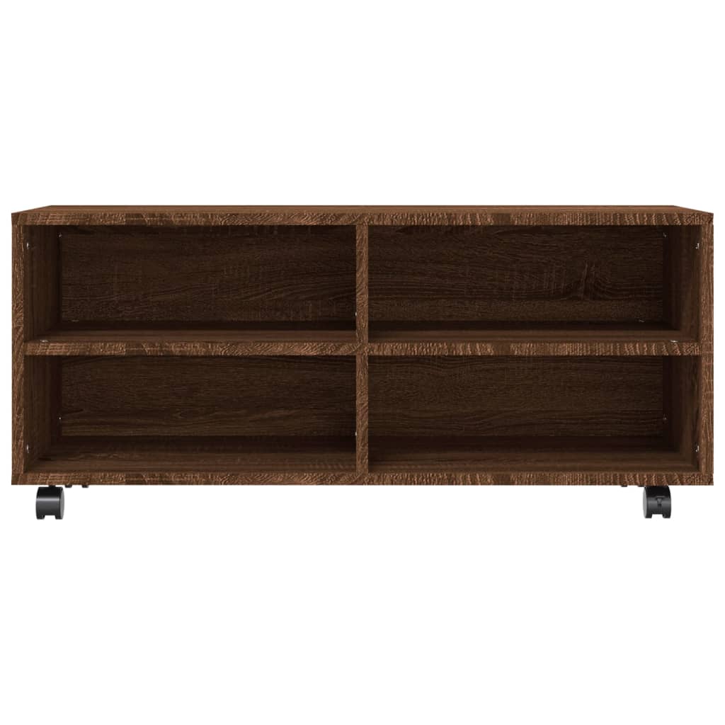 Móvel de TV com rodas 90x35x35cm derivados madeira cinza sonoma