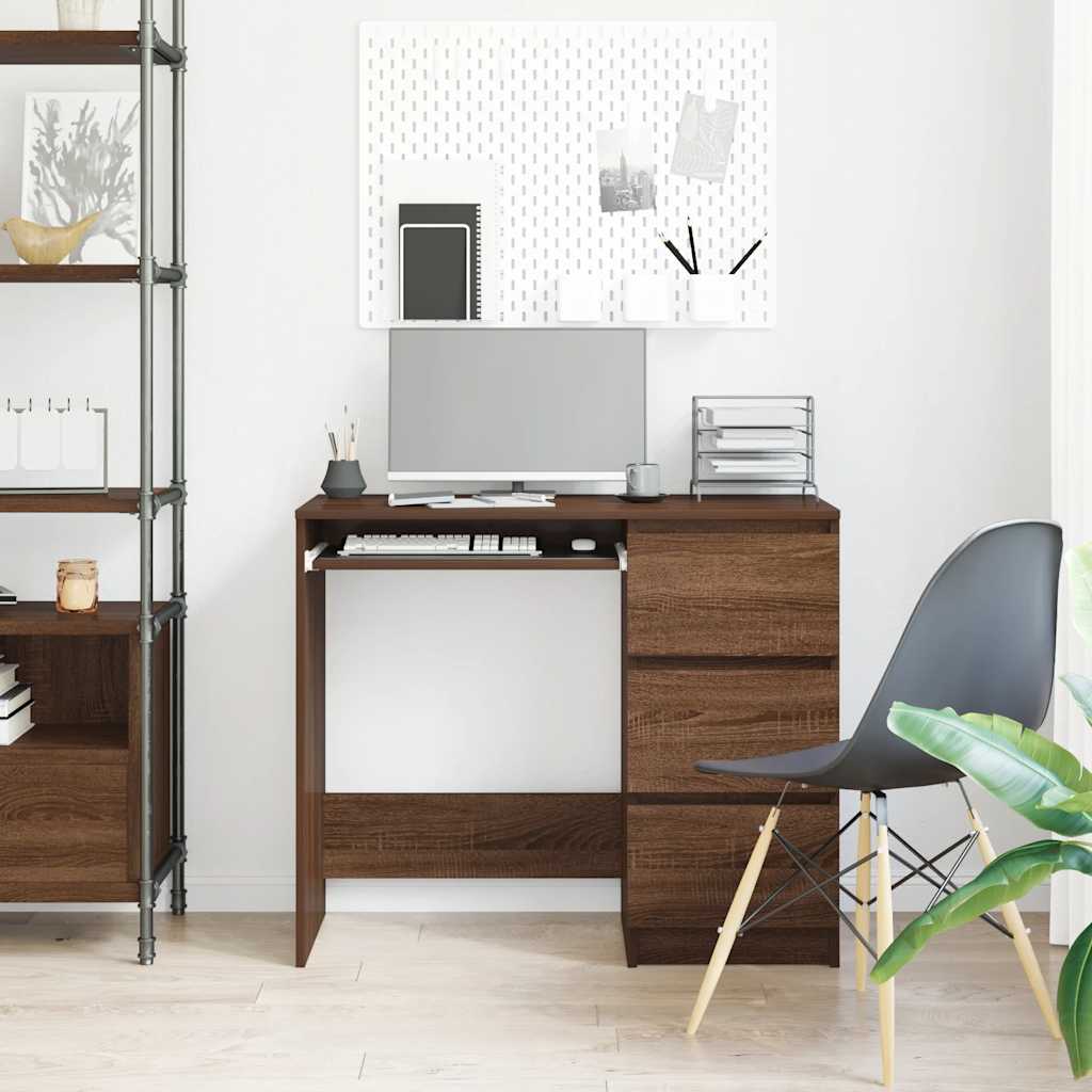 Secretária 90x45x76 cm madeira sonoma processada cinzento