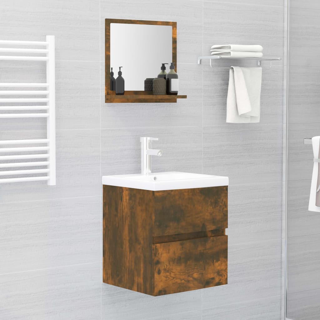 Espelho WC 60x10,5x37 cm derivados de madeira sonoma cinza
