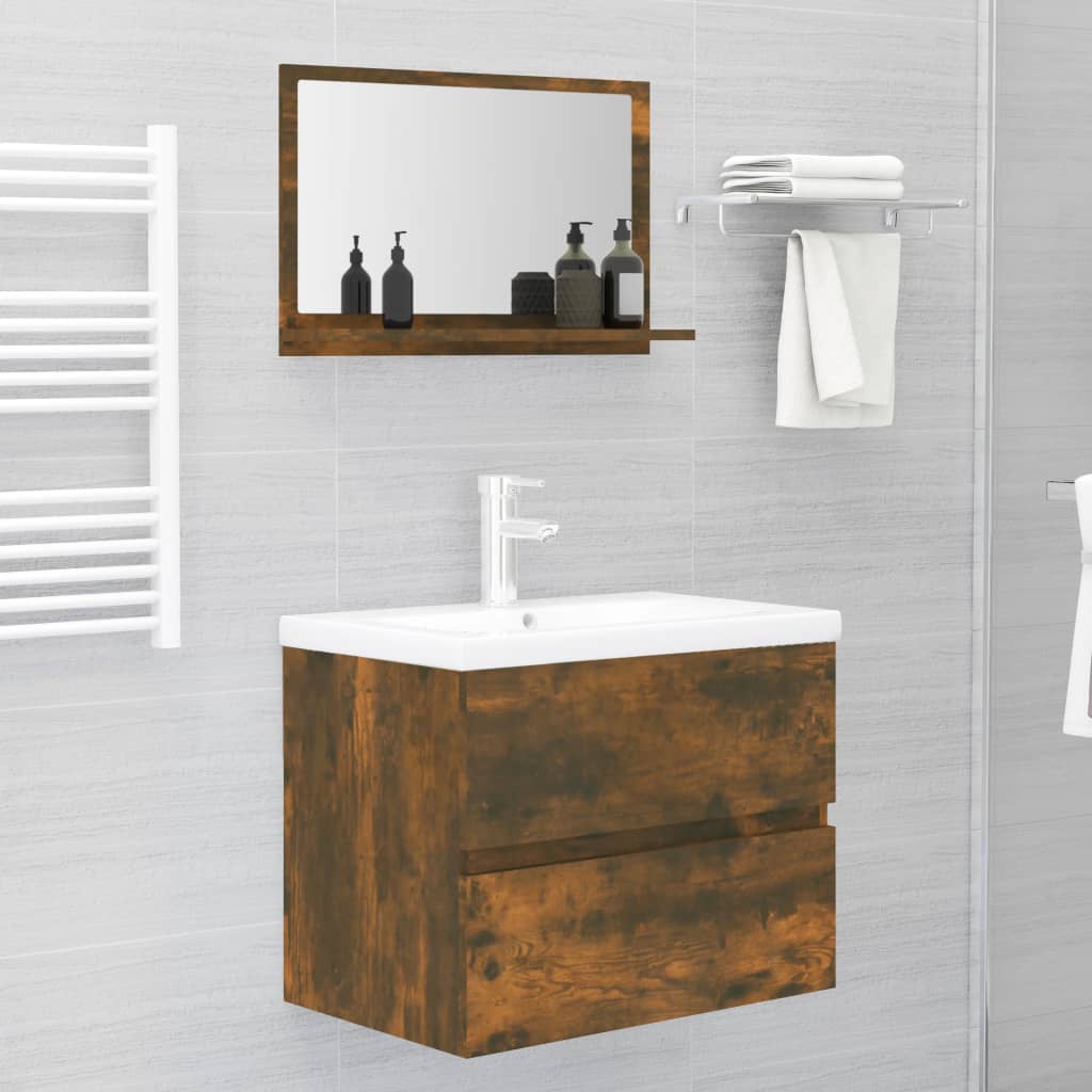 Espelho WC 60x10,5x37 cm derivados de madeira sonoma cinza
