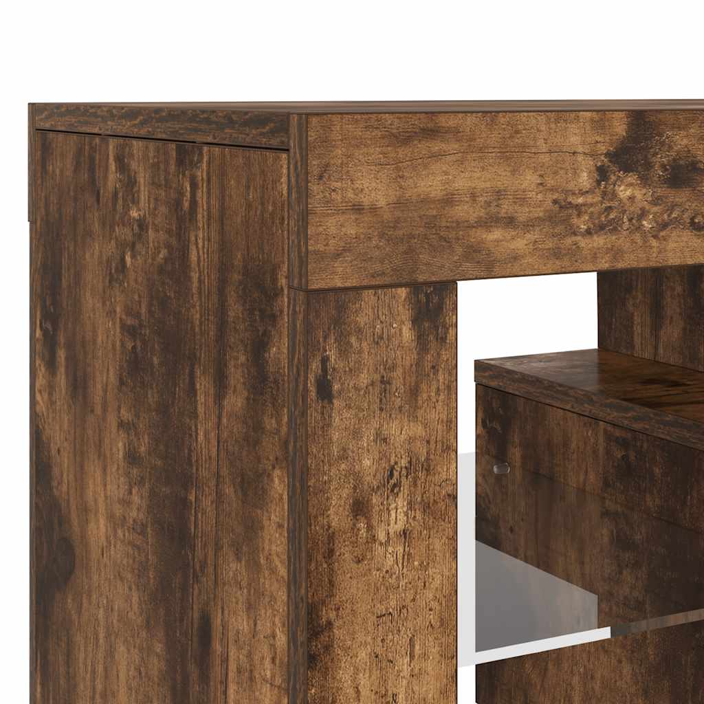 Móvel de TV com luzes LED 120x35x40 cm cinzento sonoma