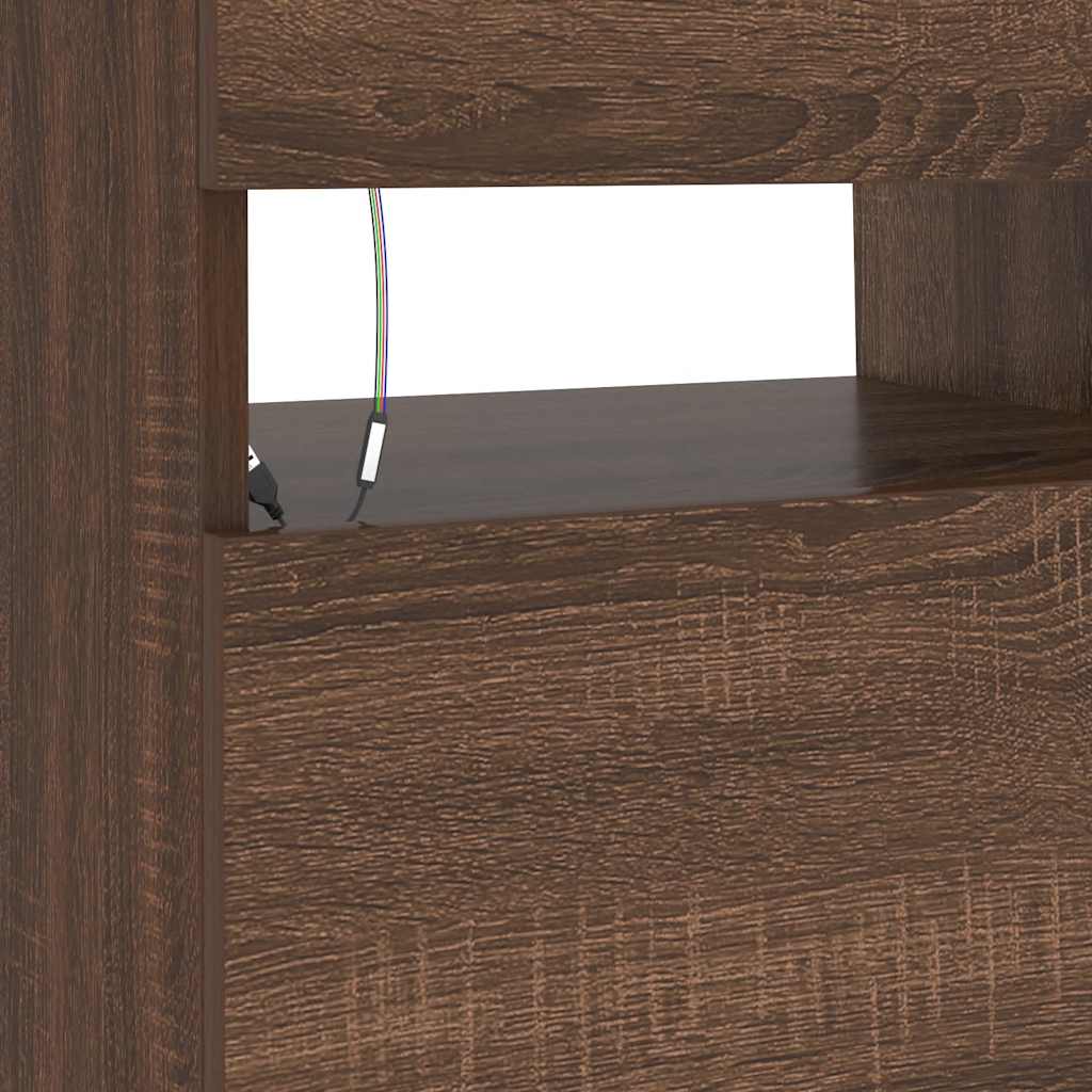 Móvel de TV com luzes LED 90x35x40 cm cinzento sonoma